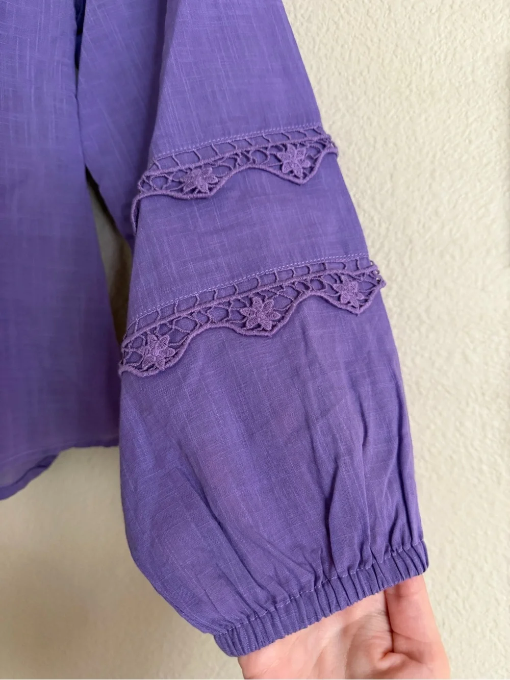 Johnny Was Calme Yoke Trim Blouse Paisley Purple Size Small NWT Unreleased